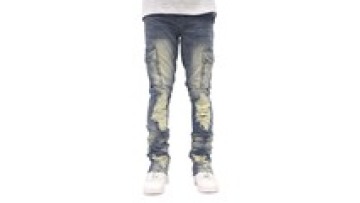 Custom American Style Men Pants Latest Skinny Fit Ripped Denim Stacked Stretch Damage Jeans Sexy Men Tight Jeans1