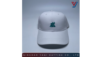 Curved Brim Embroidered Mesh Cap