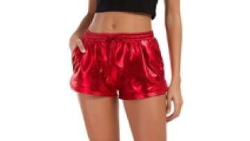 Reflective Shiny Workout Athletic Running Shorts for Ladies Quality Hot Selling Womens High Waist Custom Shorts Women Leggings1