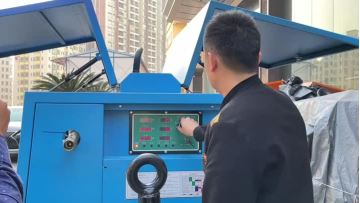 Blue Mobile Diesel Air Compression Machine
