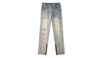 Custom Fashion Street Niche Design Micro Yellow Mud Trouser Leg Zipper Wash Jeans Pants For Men1