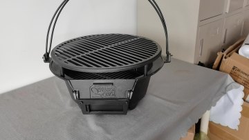 Round 40cm diameter camping stove cast iron outdoor charcoal bbq grill1