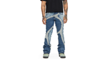 Mens Street Wear Blank Denim Embroidered Skinny Straight Fit Jeans for Men1