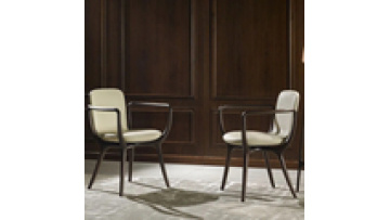 New design modern  furniture fast food shop wood and leather restaurant chair1