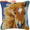 Latch Hook Kits Make Your Own Cushion Animals Horse Printed Canvas Crochet Pillow Case Latch Hook Cushion Cover Hobby & Crafts