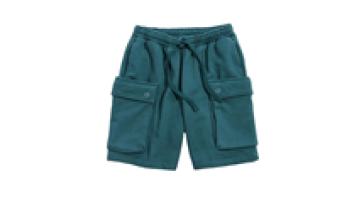 Wholesale 100% Cotton French Terry Men 6 Pocket Cargo Elastic Waist Shorts1