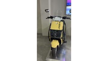 Rugged Yellow Electric Scooter with Black Protective Bars
