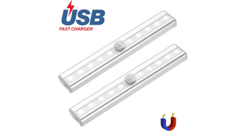rechargeable 10LED Cabinet Lights Kitchen PIR Body Motion Sensor Night Light under cabinet LED Closet Light with remote control1