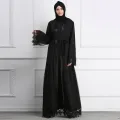 Abaya Dubai Kaftan Lace Mesh Kimono Cardigan Hijab Muslim Dress Abayas For Women Black Cardigan Robe Turkish Islamic Clothing