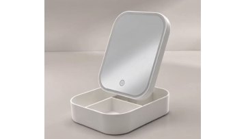 Portable Foldable LED Makeup Mirror with Touch Control