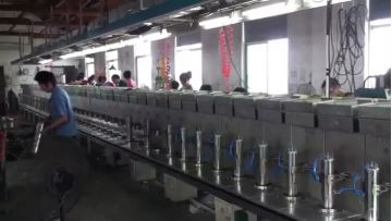 Deep well pump assembly line