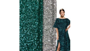 Colourful Textile Sequin Fabric Polyester Satin pleated Fabric With Shiny Sequin Fabric Dress for  wedding evening dress1