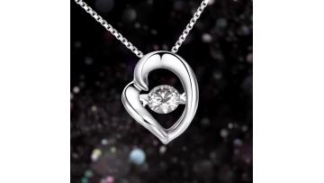 925 Sterling Silver Dancing Diamond Jewelry Silver Necklace Accessories For Women1