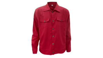 red denim jacket