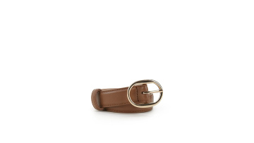 Chic Brown Leather Skinny Belt for Women