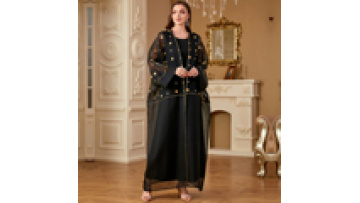Moroccan Turkish Solid Color Chiffon Abaya Sequin Cape Muslim Long Dresses With Belt Elegant Evening Abaya Robe1