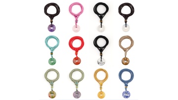 Stone Pendant 20mm&30MM Coin Necklace Adjustable  Colorful Rope SN0478-20MM-C22 (2)