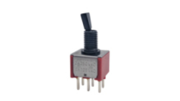 DPDT 6Pin 3Way MTS-202-F1-T6-RS ON OFF ON Black Plated Toggle Switch1