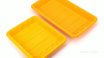 yellow PLA tray,colorful CPET tray, grey PP tray