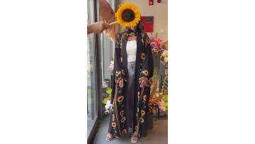 Floral Print Open Abaya Set (1)