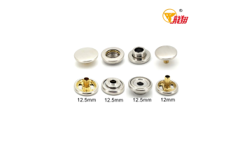 253# Polished Long‑Leg 4‑Part Brass Snap Fastener