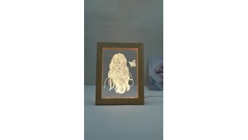 LED Acrylic 3D Night Light Heart fairy Deer Pig USB Table Lamp Wooden Photo Frame Lamp Home Bedroom Decoration Gift for Kids1