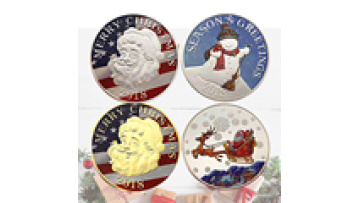 Zhongshan factory personalized custom metal blank 3D soft and hard enamel challenge coin Santa wish coin1