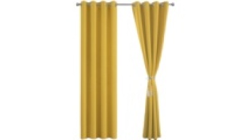 European Style Curtains Mustard Yellow Furnishing Curtains Gold Grommet Curtains1