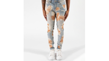 Hand Splattered Fashion Men Vintage Dirty Stretch Paint Denim Paint Ripped Jeans1
