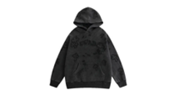 Vintage Acid Washed embroidery patch Custom your own Logo Blank sun fader Hoodie Oversized Pocket  Cotton  Pullover1