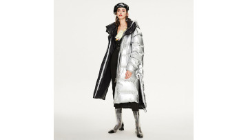 Sliver Long Down Coat for Ladies