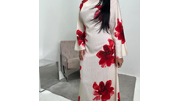 UNI New Summer Printed Dress Daily Wear Islamic Modest Dresses Fashion Long Sleeve Abaya Women Muslim Dress Wholesale1