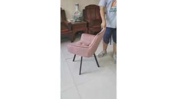 Elegant Pink Velvet Tufted Dining Chair with Black Metal Legs | Modern & Scandinavian Home Decor Ideas