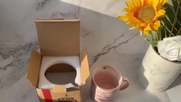 video of the pink marble mug