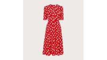 long cotton summer dress arabic new design red floral dress1