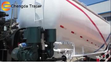white bulk cement trailer