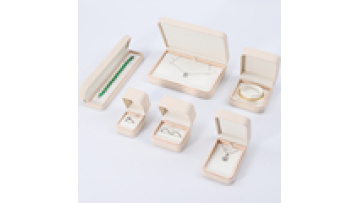 Hanhong wholesale white leather jewelry packaging earrings necklace jewellery box luxury bracelet rings PU leather jewelry box1