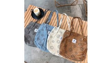 Smile Face Corduroy Bag