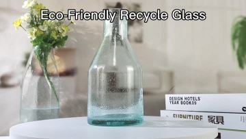 Home Decor Recycled Green Bubble Flower Glass Vase