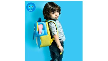 Custom brand name cartoons blue elephant unisex kiddies preschool backpack smiley baby back pack toddler girl backpack purse1
