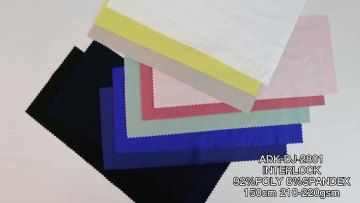 Popular textiles custom soie de medine interlock plaid fabrics double sided polyester spandex blend clothes material fabric1