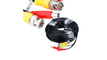 Custom Male to Female CCTV Camera Security Assembly RG59 Video BNC DC Power Cable Black / White Bare Copper Non-shielded CE RHOS1