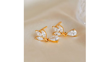 Custom Elegant 925 Sterling Silver Cubic Zircon Marquise Diamond Drop Earrings for Dainty Gold Parties and Classic Weddings1