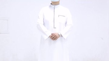 Wholesale Arab robes Muslim men's pure color liturgical clothes washed cashmere dresses Qatari robes1