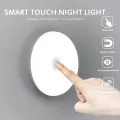 6 LEDs Touch Sensor Night Light Flashlight Magnetic Base Wall Lamp USB Charged Circle Portable Dimming Night Lamp
