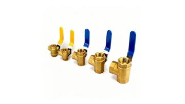 L-type brass three-way ball valve