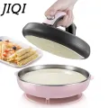 JIQI Automatic Non-stick Crepe Makers mini Pancake machine Pizza Maker Household Kitchen Tool electric baking pan Metal stent EU