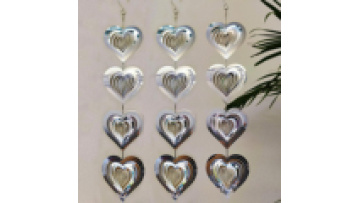 Silver Stainless Steel 3D Wind Chime - Metal Heart Wind Spinner Deterrent for Birds1