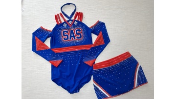 Royal blue cheer uniform