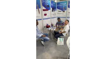 At the exhibition in Shenzhen, the boss was having a pleasant conversation with a client